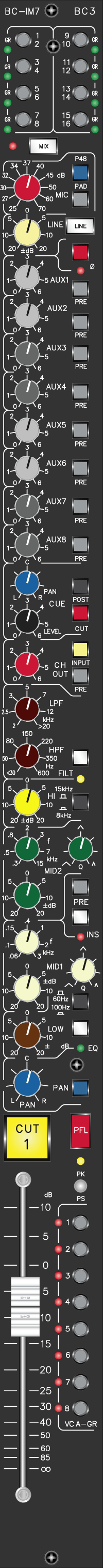 Live Sound Input Module  IM7 - Top Plate View